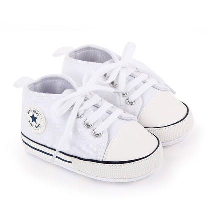 Baby Shoes Boy Girl Star Solid Sneaker Cotton Soft Anti-Slip Sole Newborn Infant First Walkers Toddler Casual Canvas Crib Shoes