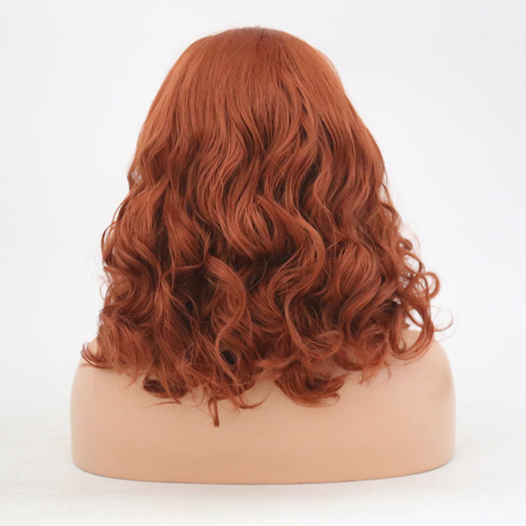 Front Lace Bobo Short Curly Lanting Wig Headgear wig 2024