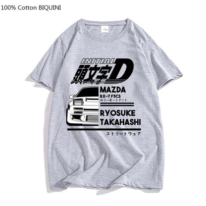 AE86 Initial D Anime T-shirt O-Neck Short Sleeves T