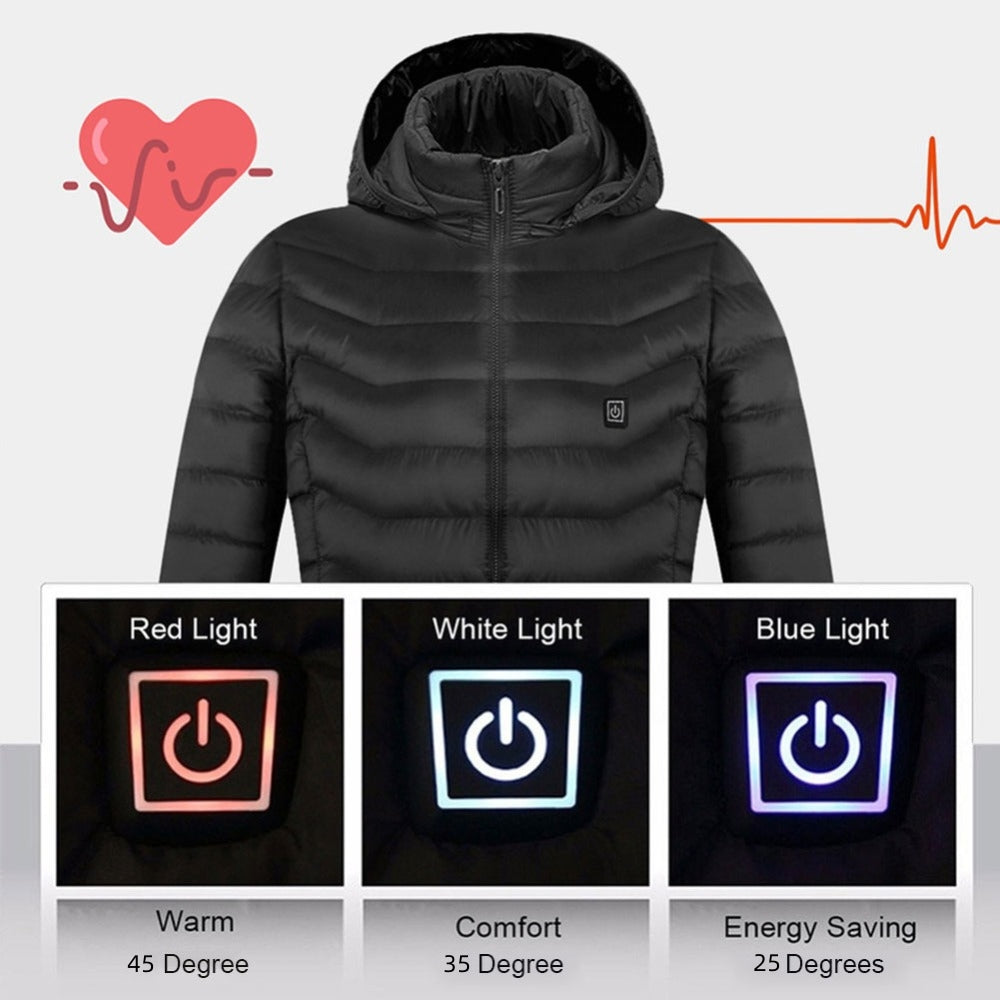 New Heated Jacket Coat USB Electric Jacket Cotton Coat Heater Thermal Clothing Heating Vest Men's Jacket Clothes