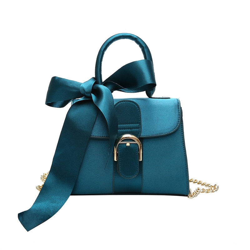 Top-handle bags women handbag chain bags new fashion European style velvet wild bow portable crossbody bags for women