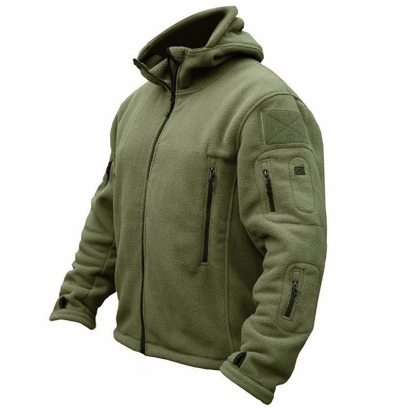 Men's Outdoor Warm Bladder Fleece Jacket Fleece Fleece Cold Proof Vest Hood Solid Color Hoodie