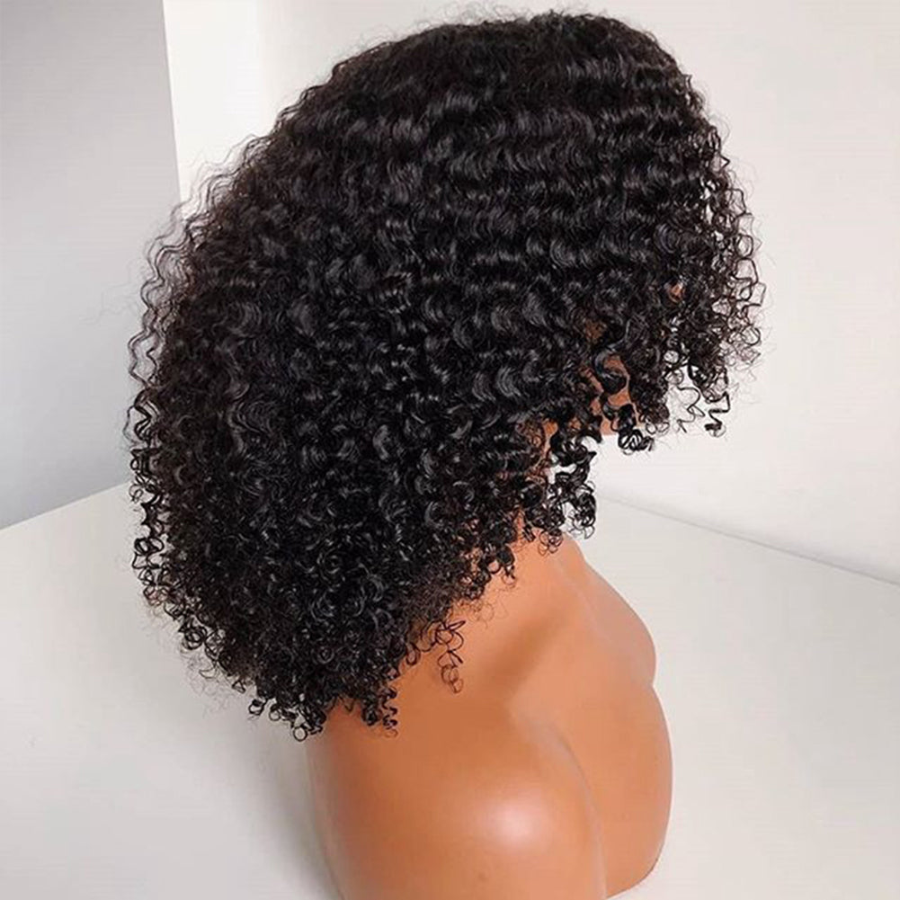 Wig Female Curly Hair Black Small Curly Curly Wig High Temperature Silk Chemical Fiber Front Lace Headgear