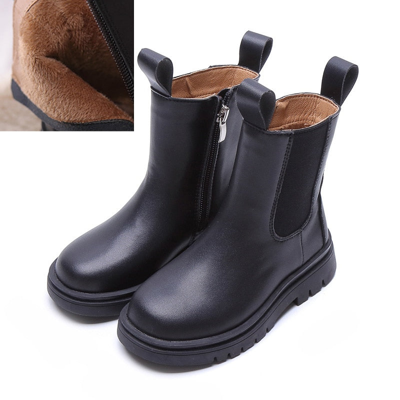 Children Chelsea Boots  Kids Girls Martin Boots Casual Autumn Winter PU Leather School Boy Shoes Fashion In Snow Boots 2020 NEW