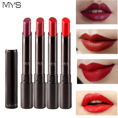 MYS Brand Beauty Matte Lipstick Long Lasting Tint Lips Cosmetics Lipgloss Maquiagem Makeup Red Batom