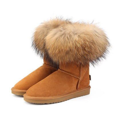 Women's Fox Fur Snow Boots kay