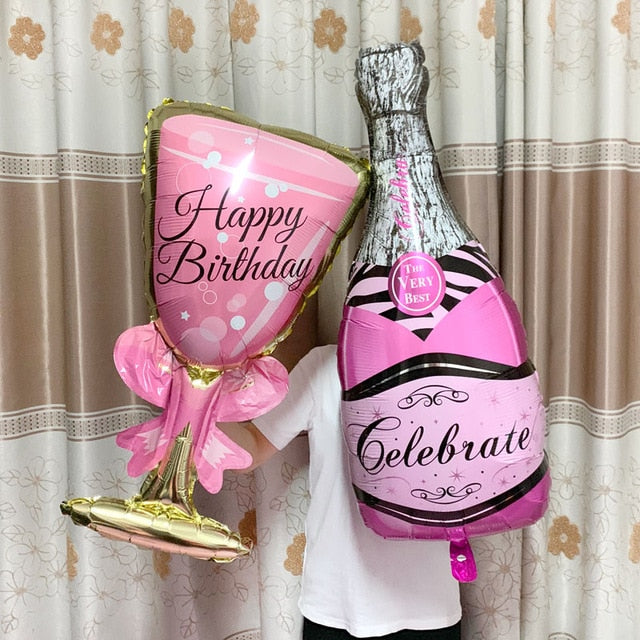 Big Helium Balloon Champagne Goblet Balloon Wedding Birthday Party Decorations Adult Kids Ballons Globos Event Party Supplies