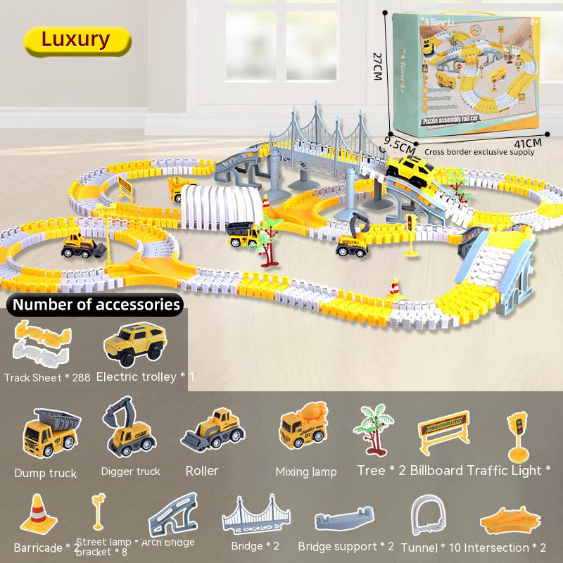 Electric toy track car wholesale children educational changeable track car small train track toy