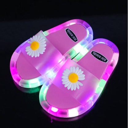 Children‘s Cartoon Animals Prints Lighted Slippers