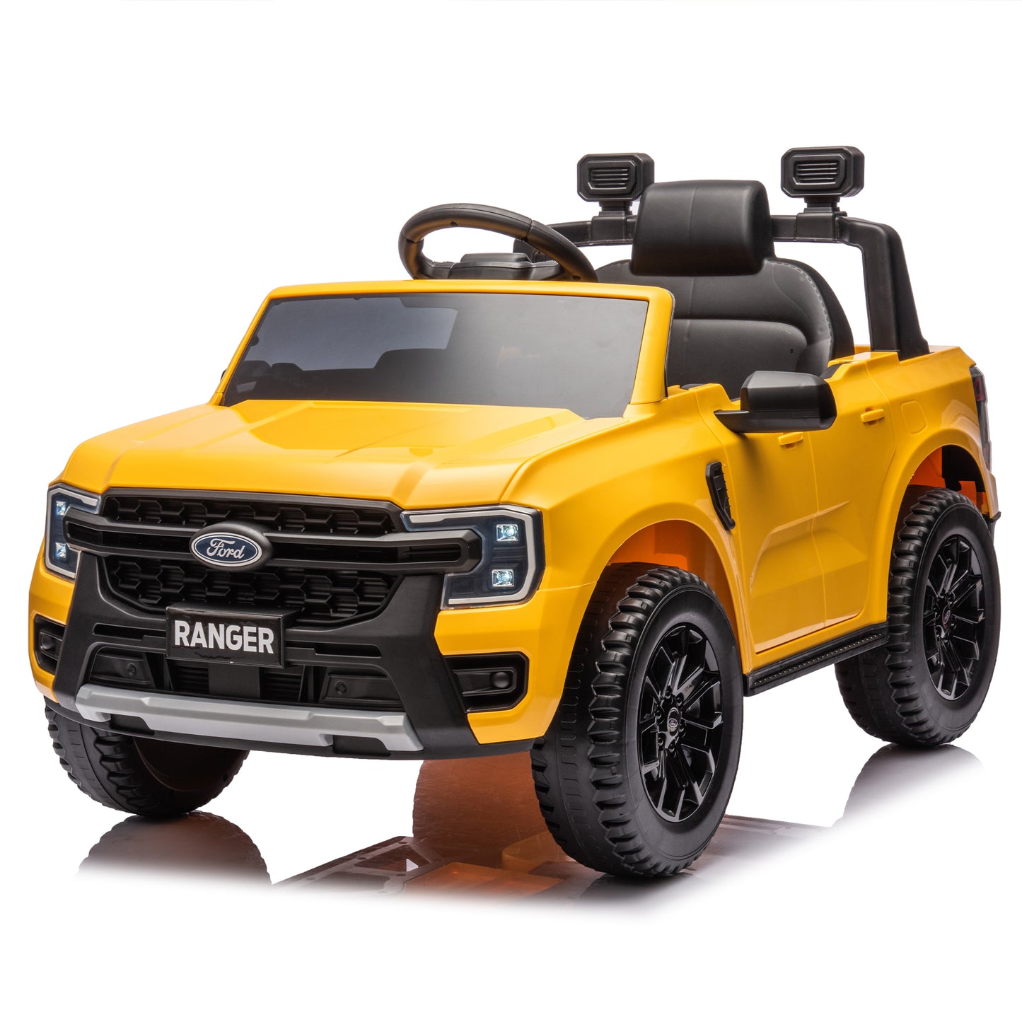 12V Kids Ride On Car W/Parents Remote Control,Licensed Ford Ranger,2WD,Rear wheel suspension,Low Start,Headlight,Horn,MP3,Blueto