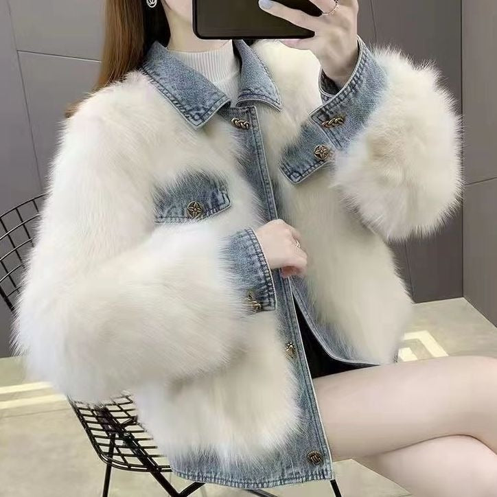 Denim Patchwork Jacket Women