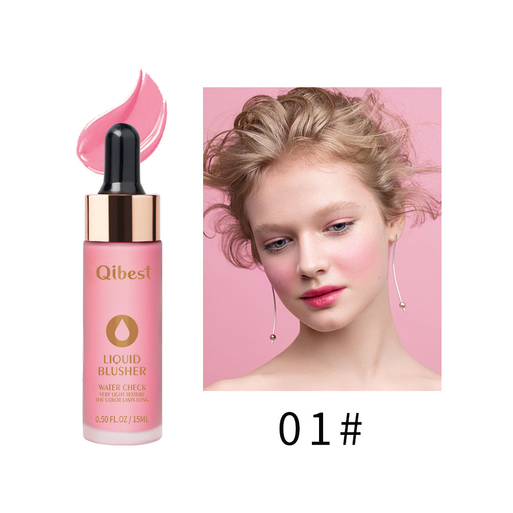 QIBEST Blush Cream Nude Makeup Moisturizing Brighten Skin Color Natural Contouring Blush Powder Rouge Liquid Blush