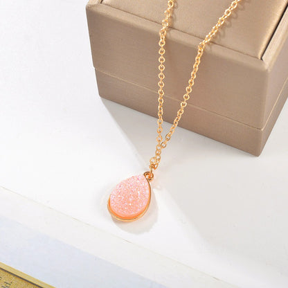 New Creative Necklace Simple Water Drop Pendant Fashion Sweet Crystal Cluster Necklace