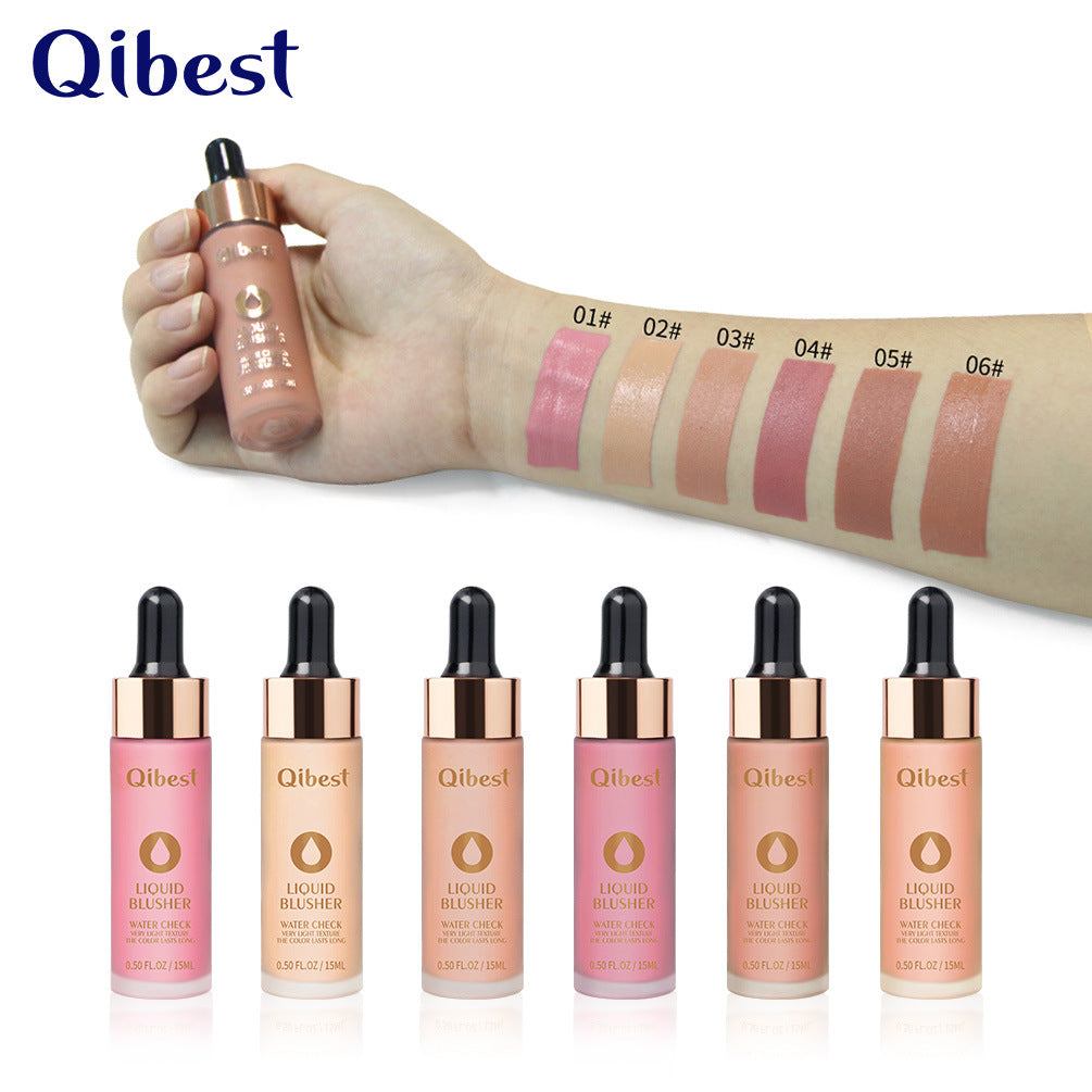 QIBEST Blush Cream Nude Makeup Moisturizing Brighten Skin Color Natural Contouring Blush Powder Rouge Liquid Blush