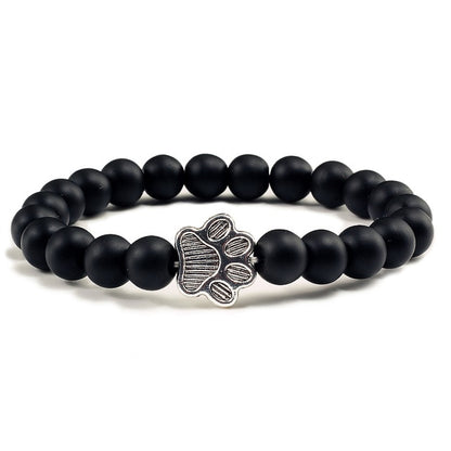 Stone Paw Print Charm Bracelet