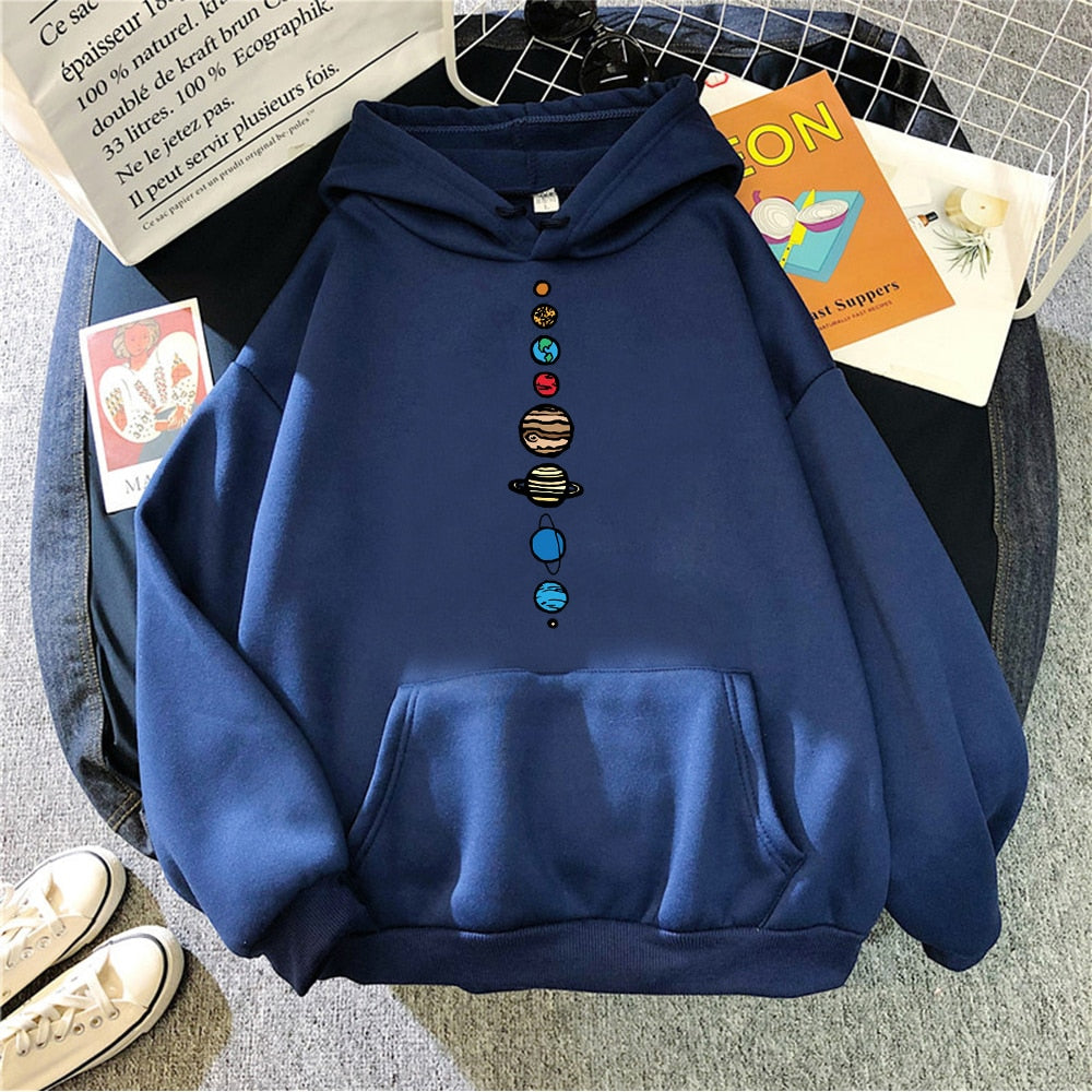 Planets Colour Male Pullover Universe Solar System Pattern Sweatshirts Mens Sports Hoodies Men Harajuku Retro Sportswear Hip Hop