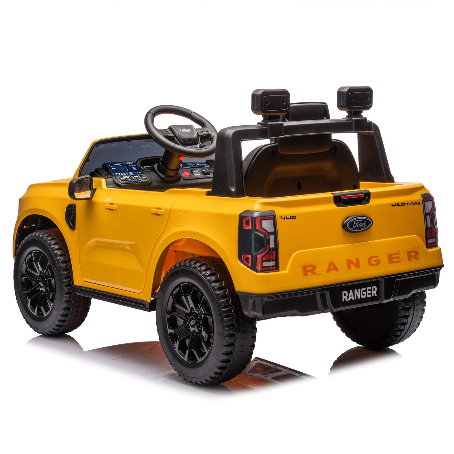 12V Kids Ride On Car W/Parents Remote Control,Licensed Ford Ranger,2WD,Rear wheel suspension,Low Start,Headlight,Horn,MP3,Blueto