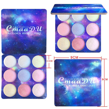 CmaaDu Highlighter Illuminator Makeup Face Brighten Contouring Highlighter Powder Palette Bronzer Face Glow Kit Cosmetics