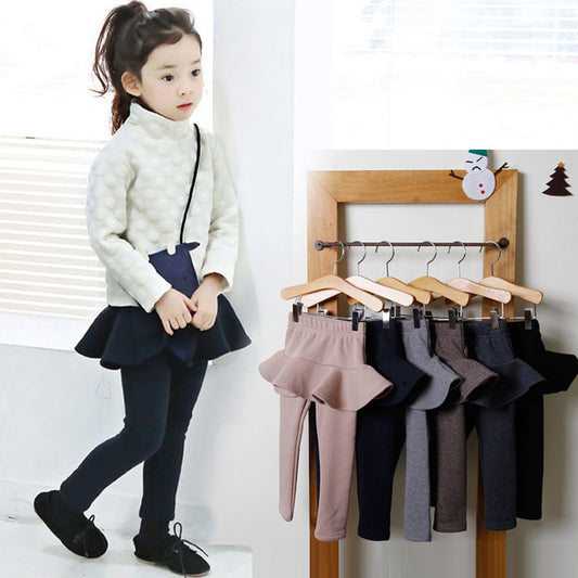 Thickened Girls Pants 2-10Y Cotton Leggings Skirt-pants