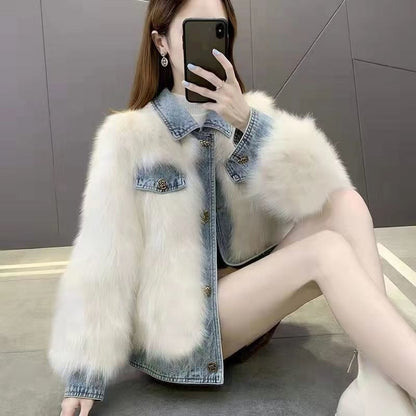 Denim Patchwork Jacket Women