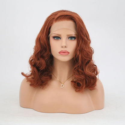 Front Lace Bobo Short Curly Lanting Wig Headgear wig 2024