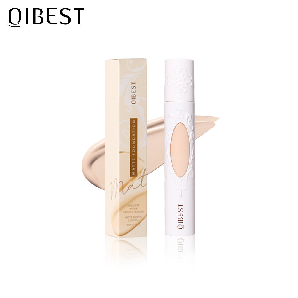 QIBEST Liquid Foundation Long Lasting Makeup Concealer Moisturizing Brightening Matte Natural Liquid Foundation Nude Makeup Repairing Liquid