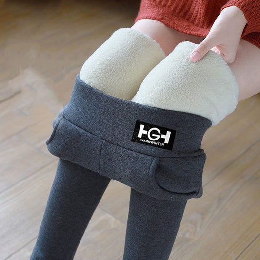 500G Extra Thick HG Standard Pocket Cashmere Leggings For Women In Winter