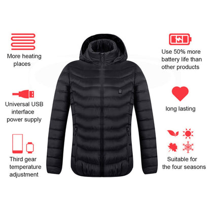 New Heated Jacket Coat USB Electric Jacket Cotton Coat Heater Thermal Clothing Heating Vest Men's Jacket Clothes