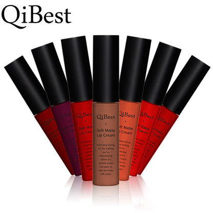 Qibest 34 Colors Matte Non-Stick Cup Does Not Fade Lip Gloss Matte Liquid Lipstick Makeup