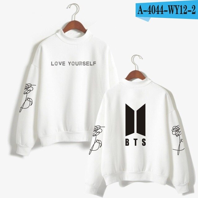 BTS Love Yourself Kpop Women Turtleneck Hoodies Sweatshirts Hoodies Streetwear Hip-Hop Bangtan Boys Jimin Clothes