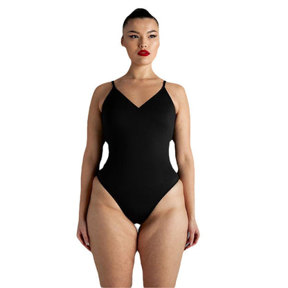 Vest Women's Sling Backless Tethered Large Size Sexy Solid Color Triangle One-Piece Swimsuit Bikini