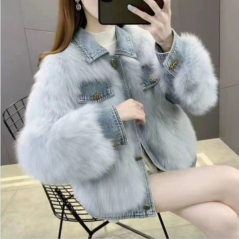 Denim Patchwork Jacket Women