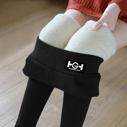 500G Extra Thick HG Standard Pocket Cashmere Leggings For Women In Winter