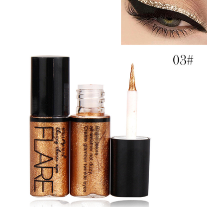 Dazzling Silver Rose Gold Color Glitter Diamond Eye Liner Liquid Discoloration Monochrome Shine With Sequins Brightening TSLM1