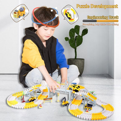 Electric toy track car wholesale children educational changeable track car small train track toy