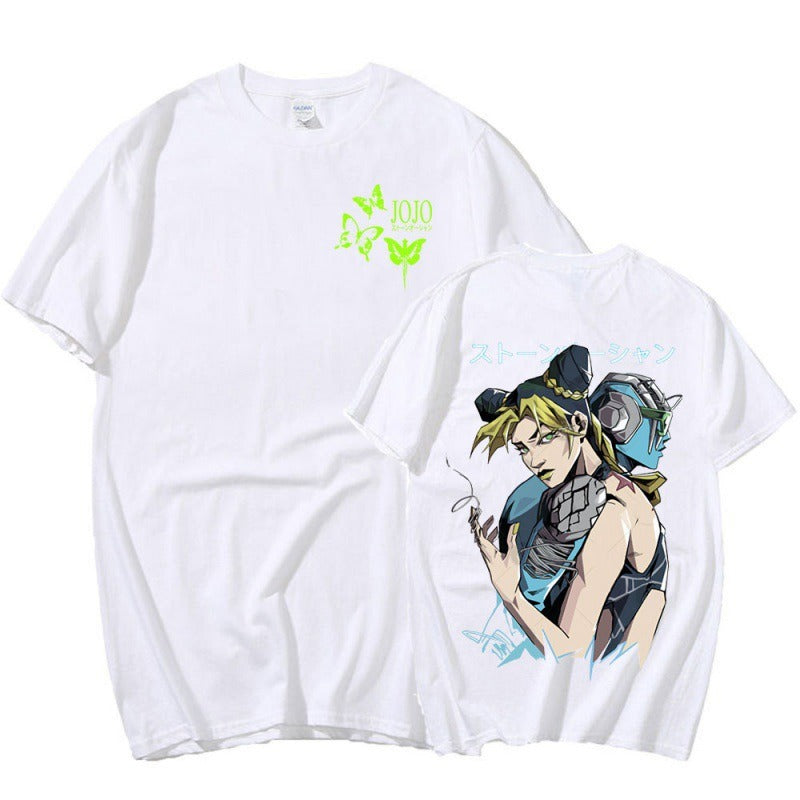 JOJO's Bizarre Adventure Kujo Xu Lun peripheral print summer couple casual T-shirt