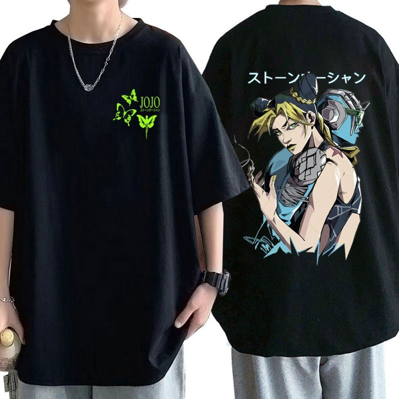 JOJO's Bizarre Adventure Kujo Xu Lun peripheral print summer couple casual T-shirt