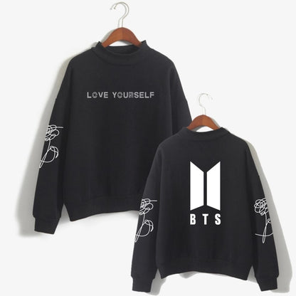 BTS Love Yourself Kpop Women Turtleneck Hoodies Sweatshirts Hoodies Streetwear Hip-Hop Bangtan Boys Jimin Clothes