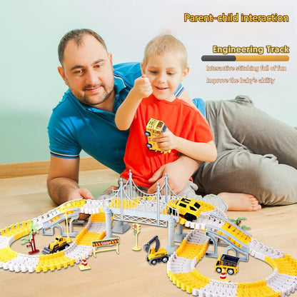 Electric toy track car wholesale children educational changeable track car small train track toy