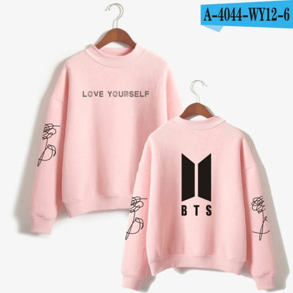 BTS Love Yourself Kpop Women Turtleneck Hoodies Sweatshirts Hoodies Streetwear Hip-Hop Bangtan Boys Jimin Clothes