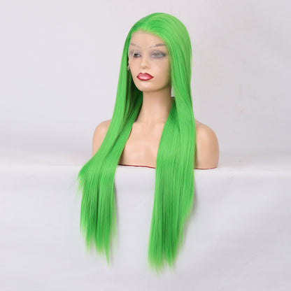 Wig Female Long Hair Chemical Fiber Front Lace Natural Simulation Wig Headgear Medium Long Hair Headgear