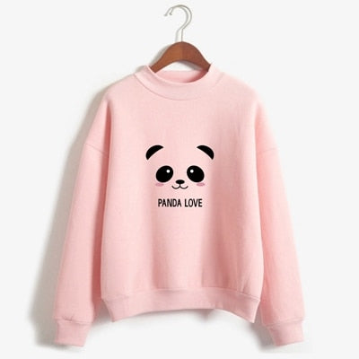 Hoody Spring Autumn Long Sleeve Kawaii Panda Printed Harajuku Sweatshirt Women Hoodies Moletom Feminino