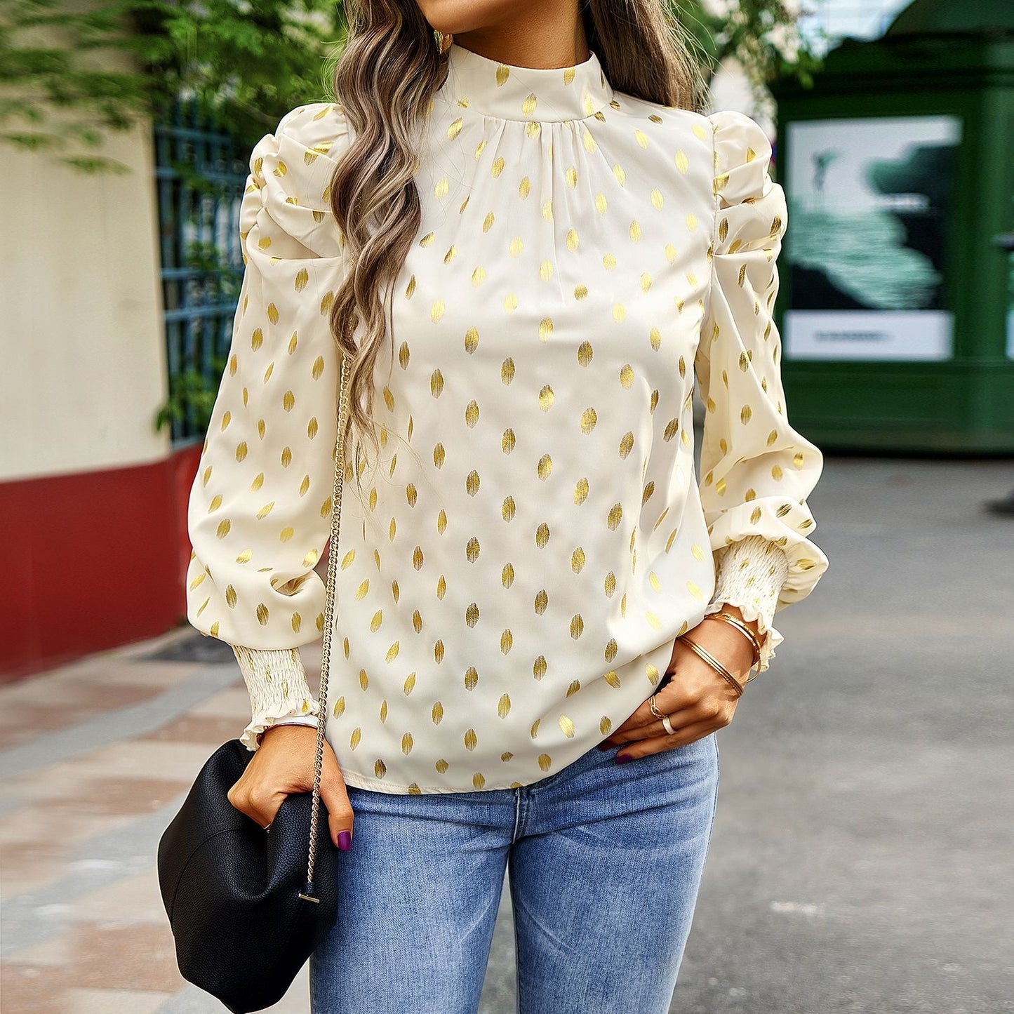 Women's autumn and winter style commuting round neck long sleeved shirt kpa