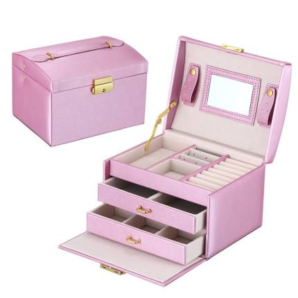 Jewelry Organizer Large Jewelry Box High Capacity Jewelry Casket Makeup Storage Makeup Organizer Leather Beauty Travel Box