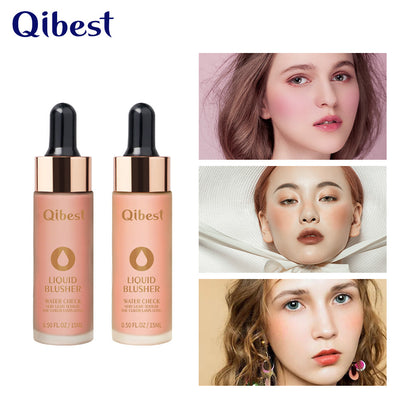 QIBEST Blush Cream Nude Makeup Moisturizing Brighten Skin Color Natural Contouring Blush Powder Rouge Liquid Blush