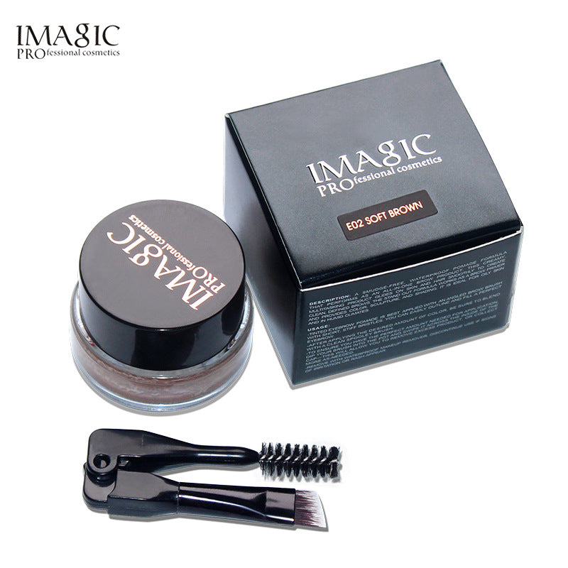 IMAGIC Makeup Waterproof Eyebrow Cream 6 Colors Optional With Brush Head Eyebrow Cream Set