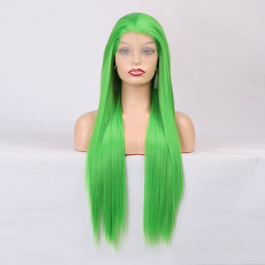 Wig Female Long Hair Chemical Fiber Front Lace Natural Simulation Wig Headgear Medium Long Hair Headgear