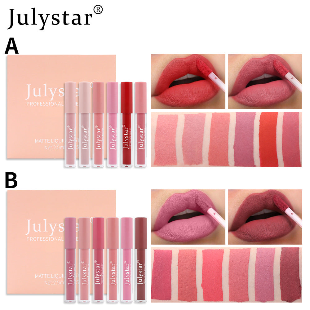 Lip And Cheek High Value Makeup Non-Flaking And Non-Sticky Cup Watery Mirror Enzyme Lip Glaze Set