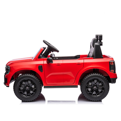 12V children's car remote control, authorized Ford Ranger, 2WD suitable for children aged 3-6. Red