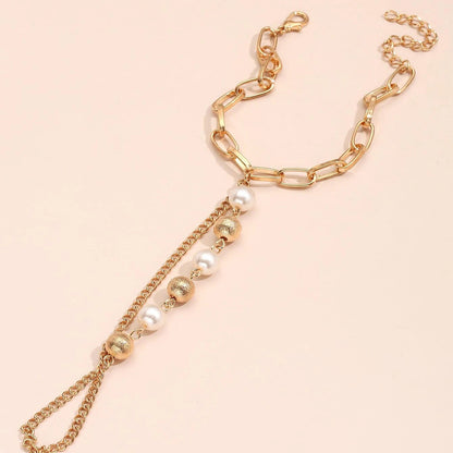 Fashion Personality Classic Ladies Jewelry Stitching Pearl Chain Link Bracelet 1 Bracelet